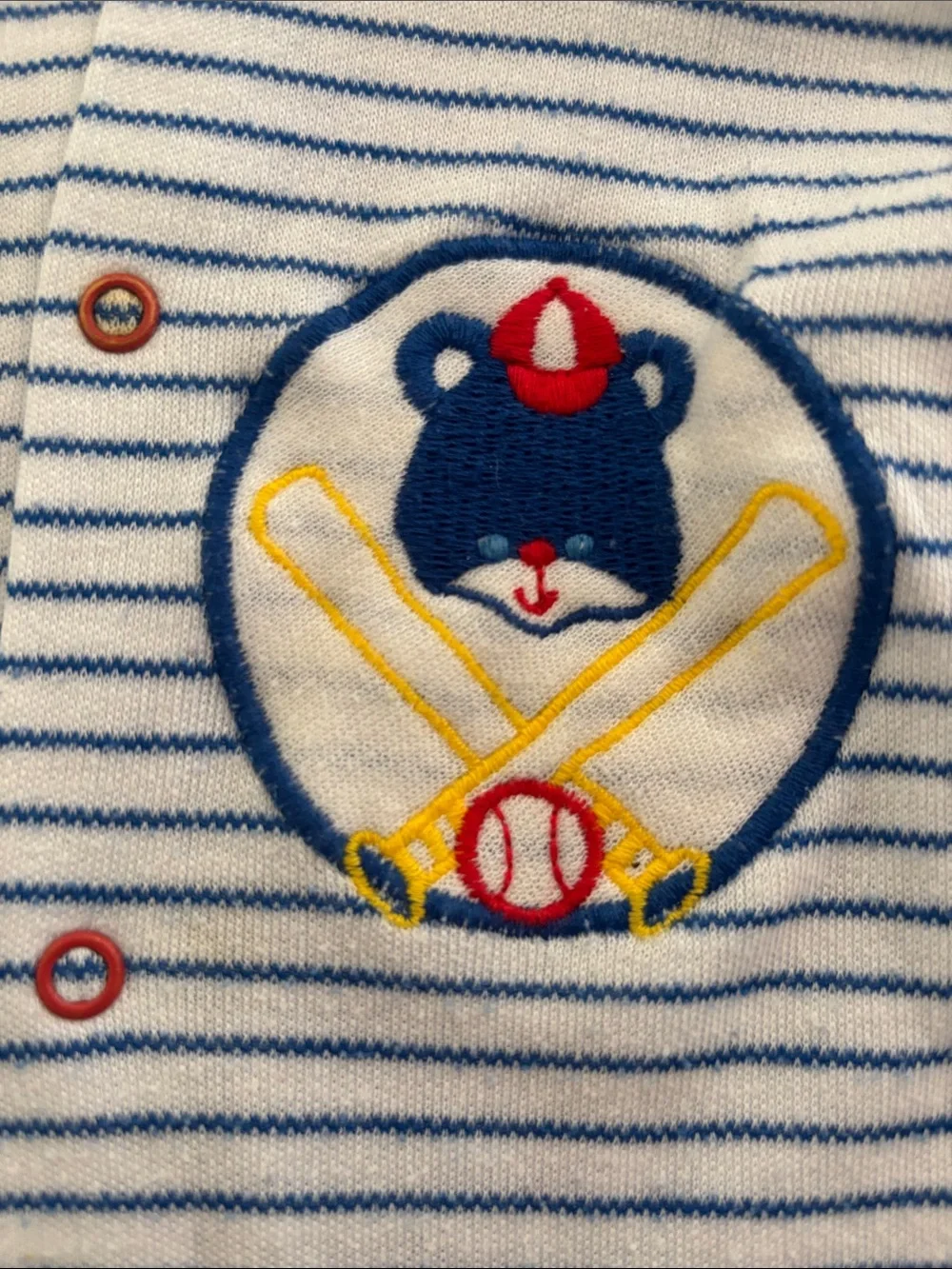 Vintage Baby Cuddle Time Bear Baseball Pajamas 6-12 months